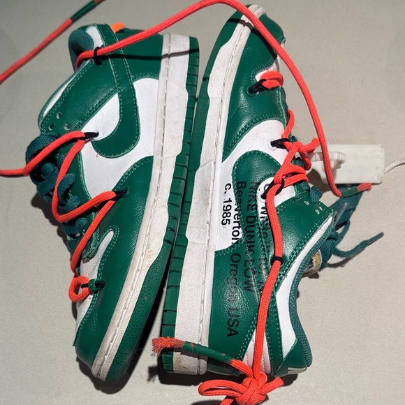 Virgil abloh off-white Green White  Orange Laces fit like 39 Nike Dunk Low - Picture 3 of 11